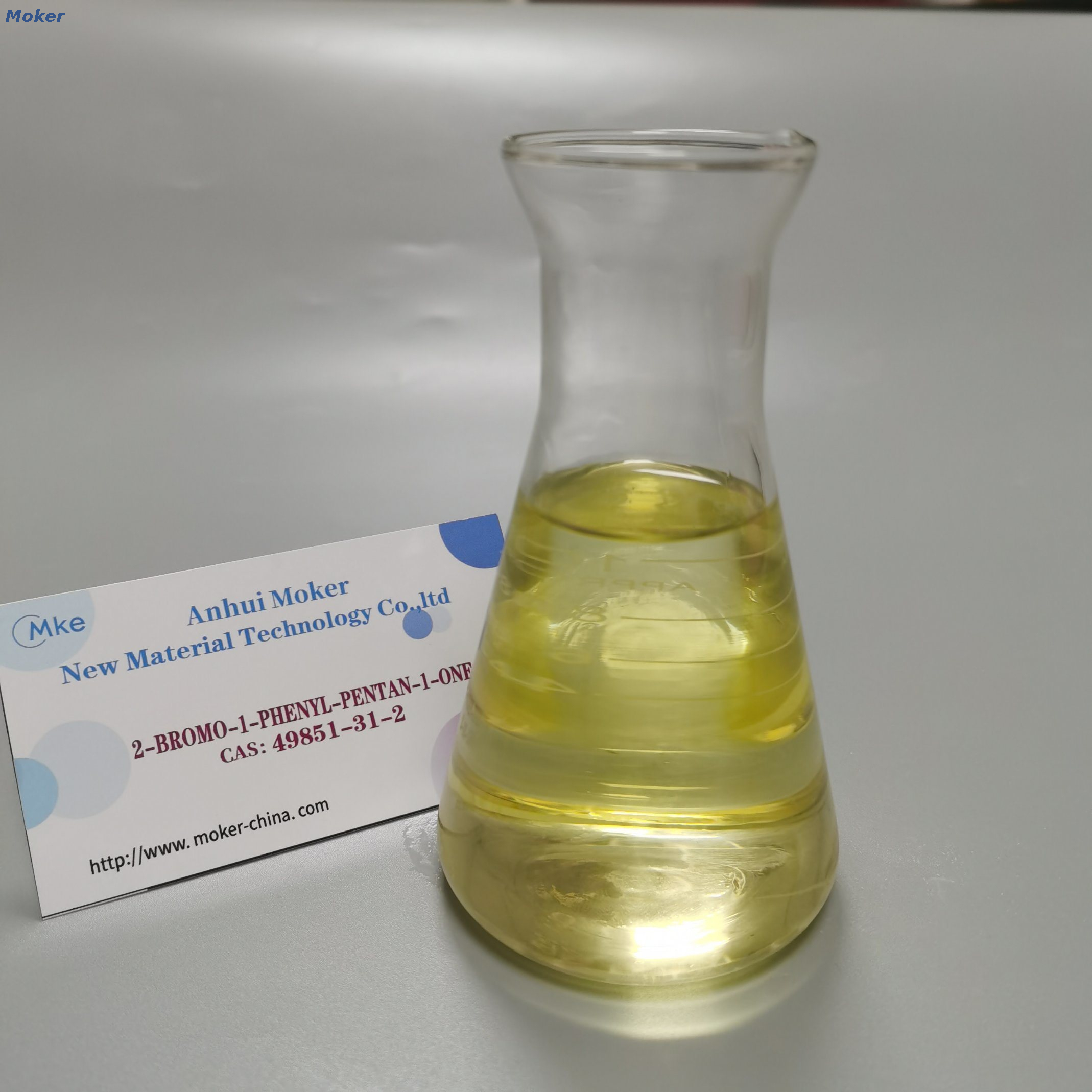 TOP Qulity CAS 49851-31-2 2-Brom-1-phenyl-1-pentanon mit niedrigem Preis auf Lager von Tür zu Tür ohne Zollprobleme vom chinesischen Hersteller - Moker